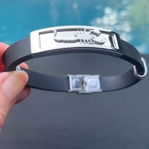 New Men’s Stainless Steel Black Rubber Bracelet